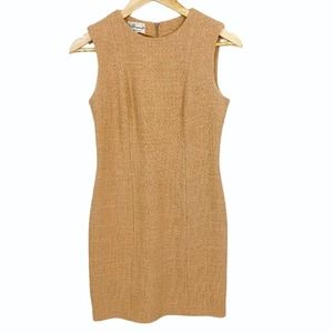 Blumarine 100% Wool Tan/Camel Sheath Dress Size EU 38